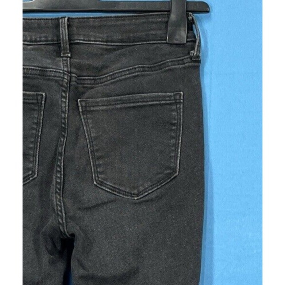 OLD NAVY Rockstar BLACK Stretch Denim EXTRA HIGH RISE Super Skinny JEANS Sz 6 - Picture 5 of 6